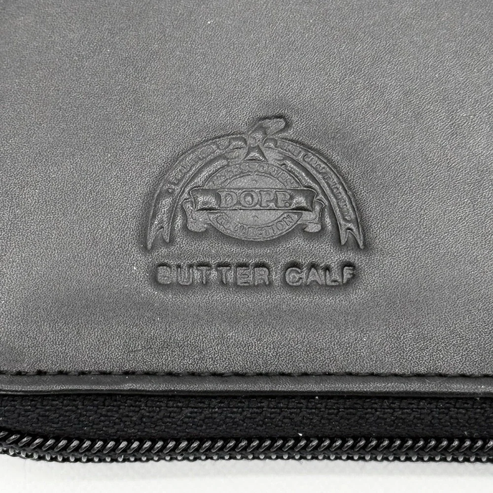Black Leather Travel Organizer Wallet Boarding Pass Passport Ticket Holder Doppl